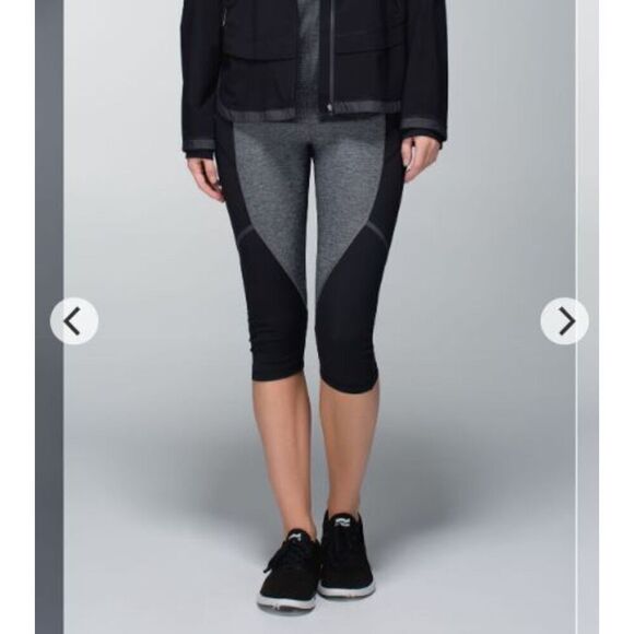 Lululemon Hop To It Crop *Full-On Luxtreme Black / Heathered Black 6 - Picture 1 of 12